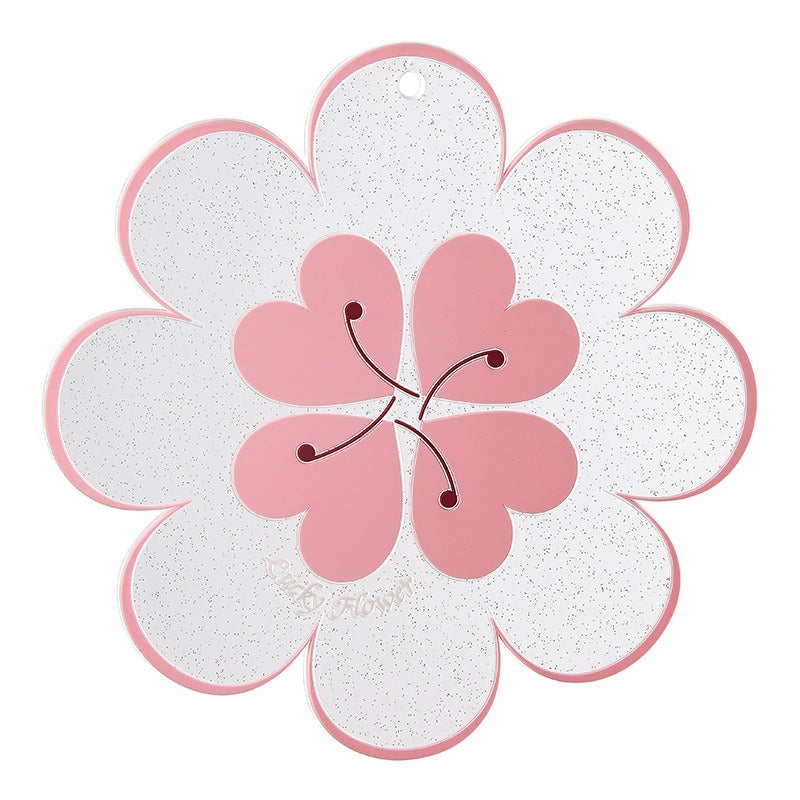 Lucky Flower Heat Insulation Mat Simple Wind Table Heat Insulation Mat Anti scalding Bowl and Dish Mat Household Plate Mat PVC Mat - V.I.P Digital Presence