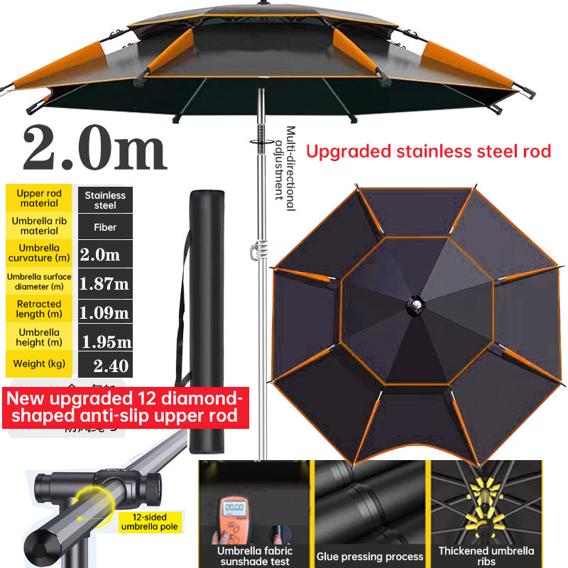 360° adjustable fishing sun umbrella: anti-UV, rainproof, portable large outdoor shade. - V.I.P Digital Presence