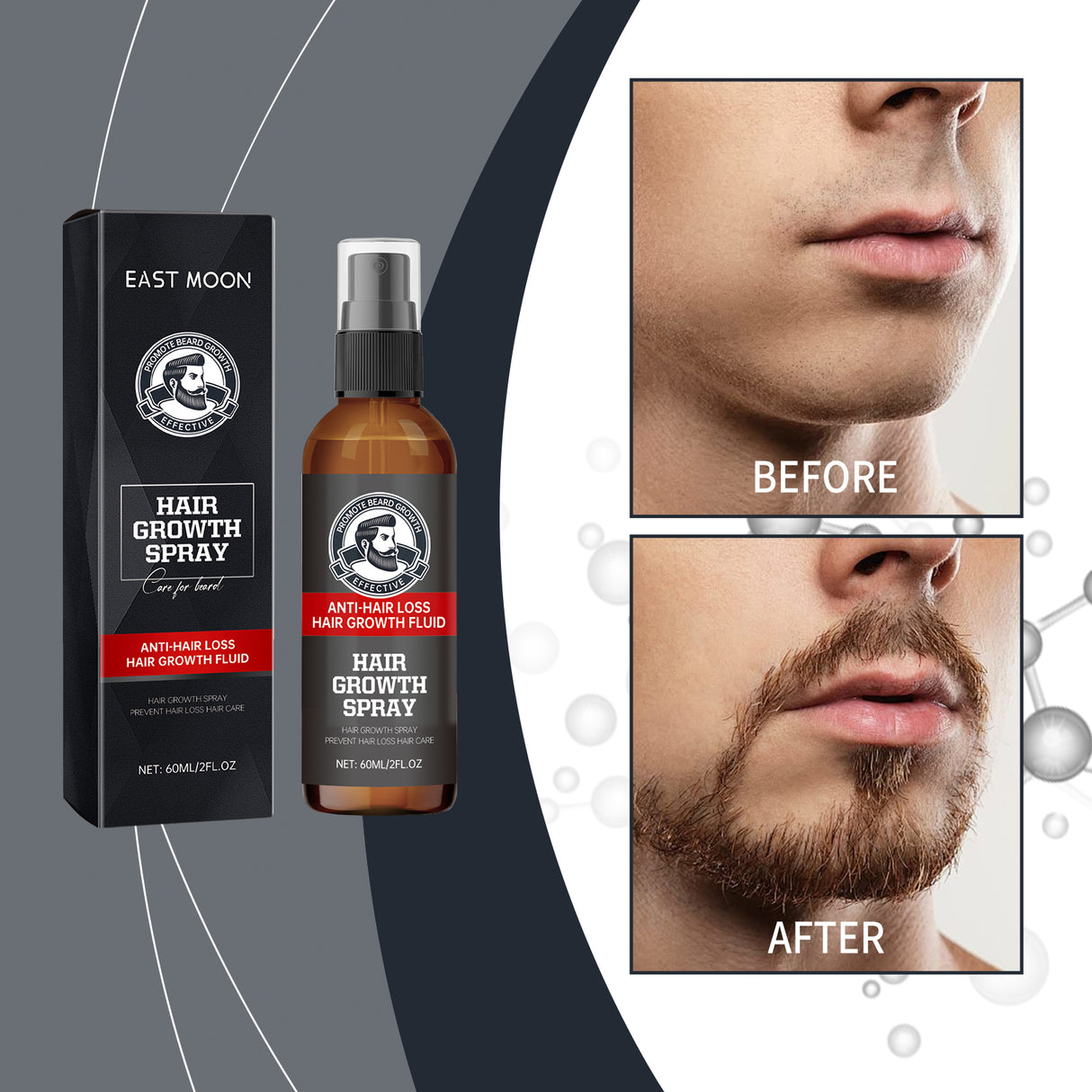 Facial Hair Treatment Spray, Men's Hair And Beard Nourishing Moisturizing And Enriching Facial Hair Repair Spray - V.I.P Digital Presence
