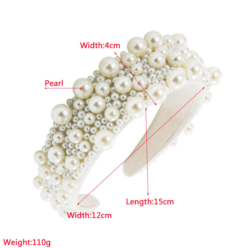 New Heavy Industry Pearl Hair Ornament Women's Wide brim Korean version Net Red Washing Head Band Hair Ornament - V.I.P Digital Presence