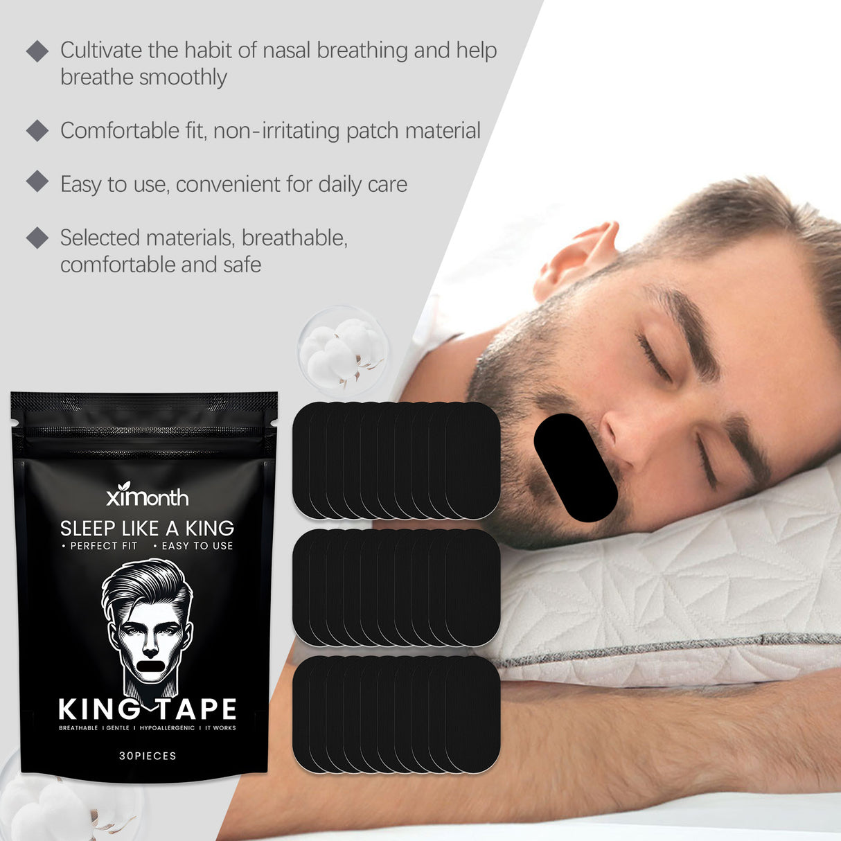 Anti-Snoring Tape Stop Snoring Sleep Tape Pamper Sleep Comfort Breathable Mouth Tape - V.I.P Digital Presence