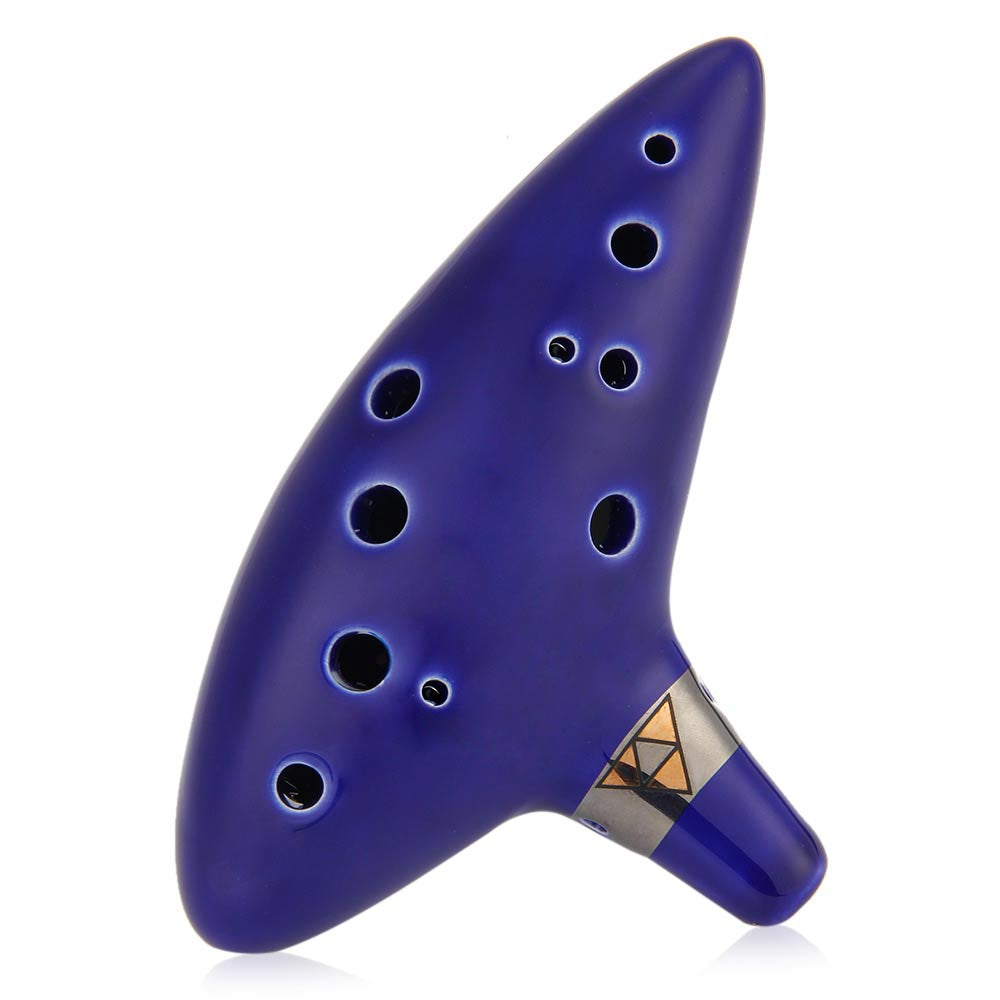 12 Holes Ocarina Ceramic Alto C Legend of Zelda Ocarina Flute Blue Instrument - V.I.P Digital Presence
