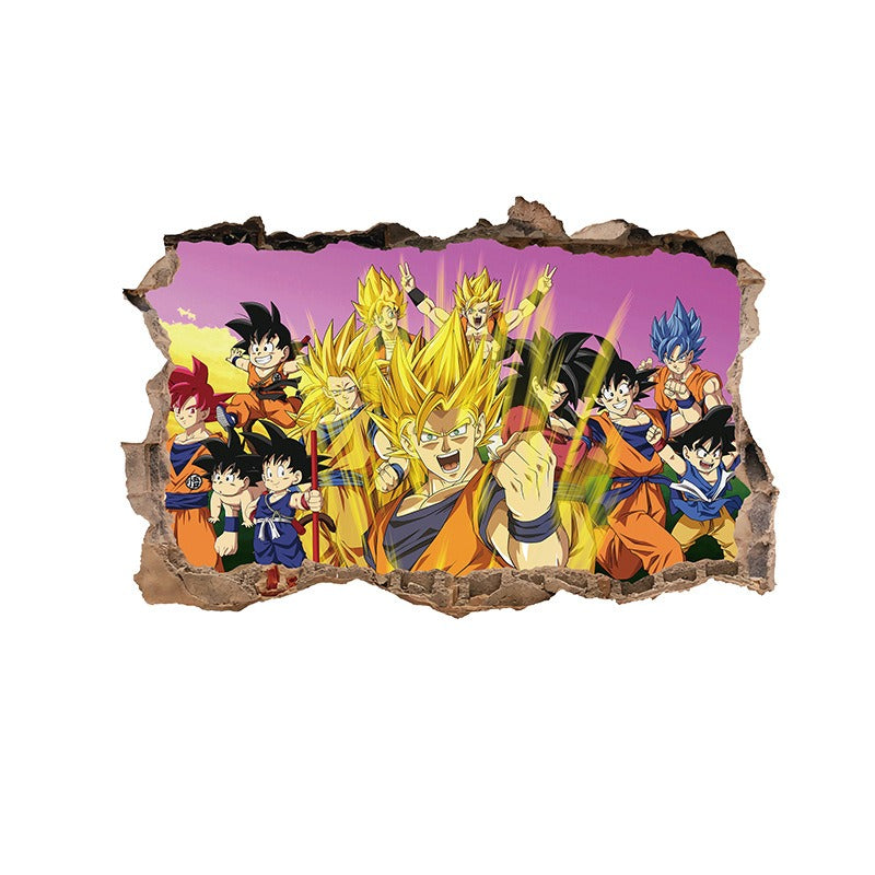 Cartoon anime children's room 3D broken wall wall decoration wall sticker self-adhesive seven dragon ball game wall decoration p - V.I.P Digital Presence