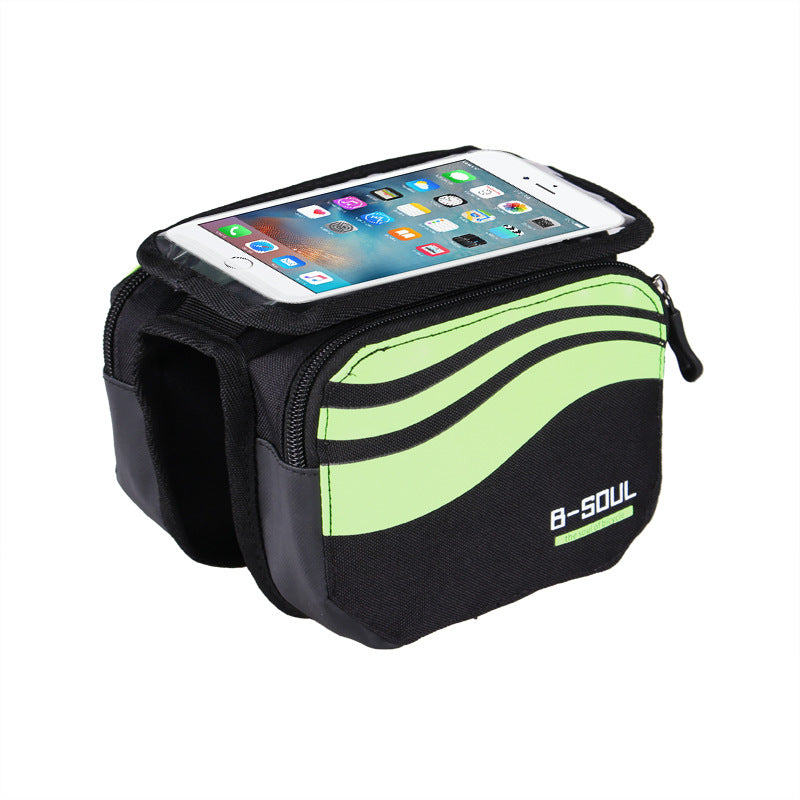 B-SOUL Bicycle Mountain Bike Upper Tube Bag Saddle Bag Road Car Front Bag Increase Touch Screen Mobile Phone Bag 5.7 Inches