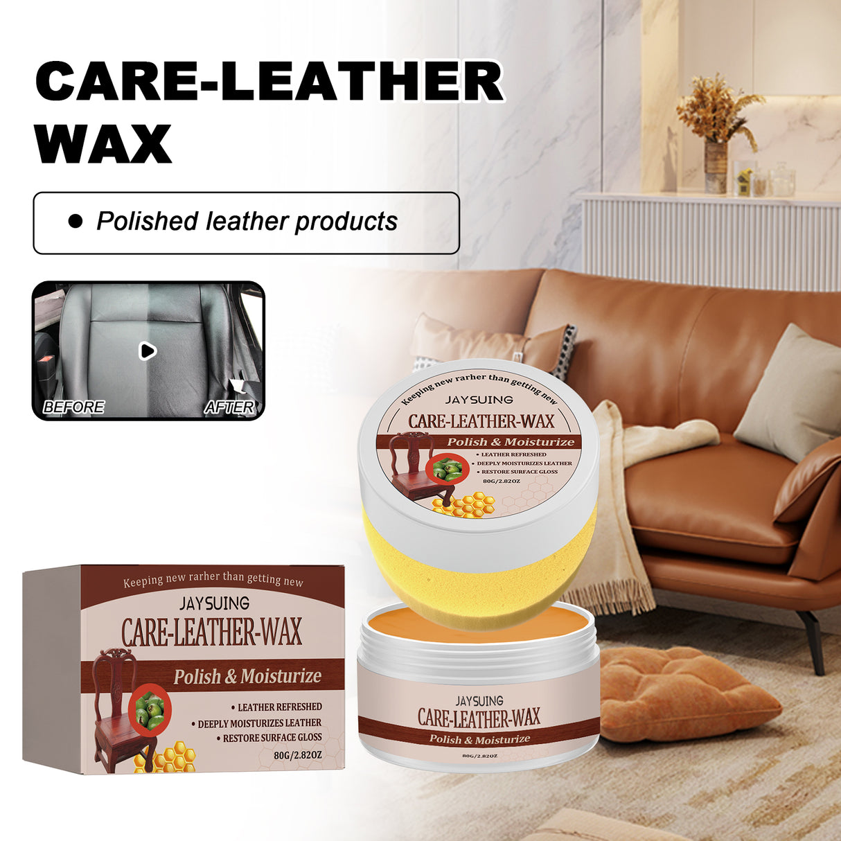 Leather Care Wax Car Seat Furniture Sofa Leather Shoes Care Refurbishment Maintenance Portable Care - V.I.P Digital Presence