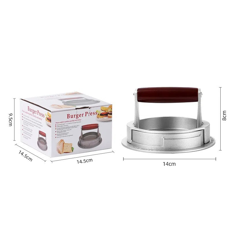 DIY rotary meat patty press three in one adjustable household aluminum alloy hamburger meat press mold manual - V.I.P Digital Presence
