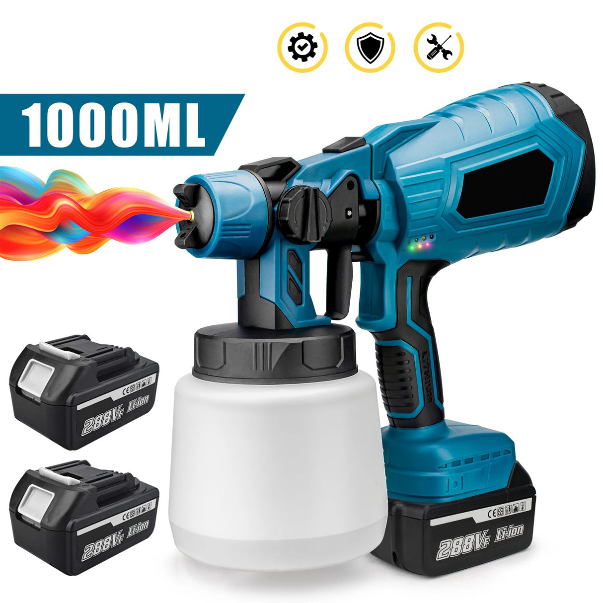 1000ML Electric Spray Gun High Power Cordless Paint Sprayer HVLP Auto Furniture Steel Coating Airbrush For Makita 21V Battery - V.I.P Digital Presence