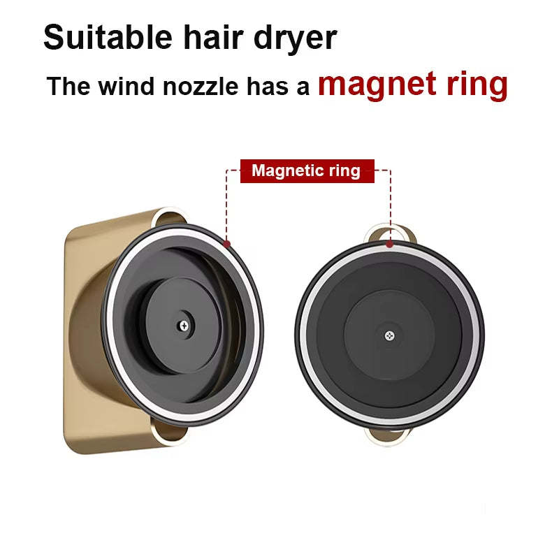 No - drill Magnetic Hair Dryer Wall Mount. Synthetic plastic, for Dyson/Leihen/Kexi. Colors: gray & white - V.I.P Digital Presence