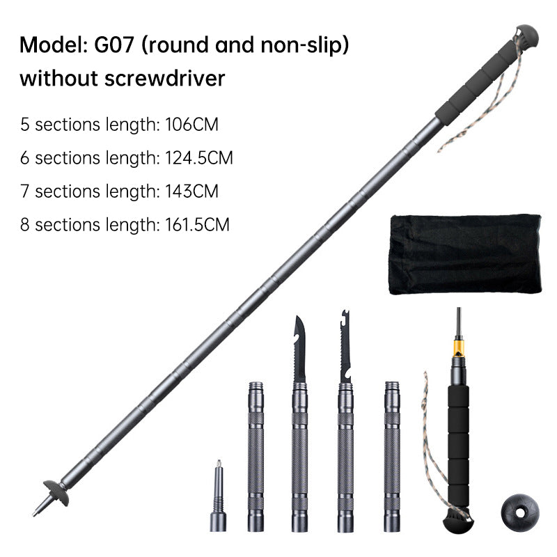 Folding telescopic outdoor hiking tactical self-defense stick Walking stick - V.I.P Digital Presence