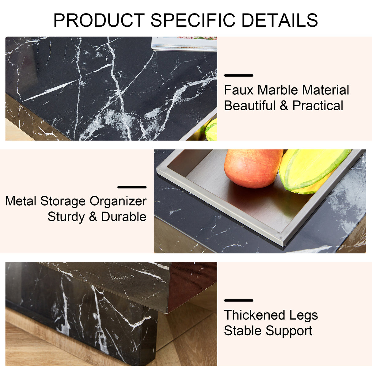 A modern and practical coffee table made of MDF material with black patterns - V.I.P Digital Presence