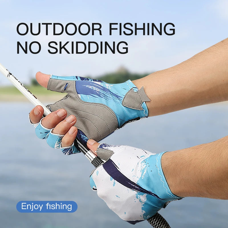 Fishing Gloves Men Women Non-slip Half-finger UV Protection Lightweight Breathable Outdoor Sport Equipment Angling Sailing Glove