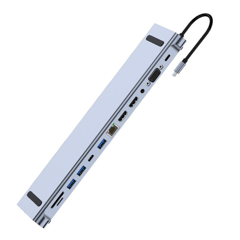 Dual HDMI docking station 12 in 1 high-definition MST USB HUB multi screen display type-c docking station - V.I.P Digital Presence