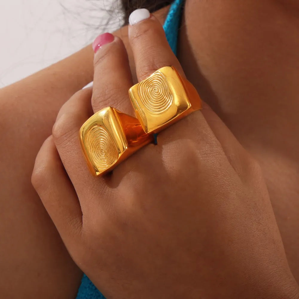 Titanium Steel Fingerprint Signet Ring - V.I.P Digital Presence