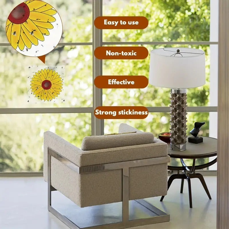 Window Fruit Fly Traps with Strong Stickiness Indoor use Sunflower Window Fly Stickers - V.I.P Digital Presence