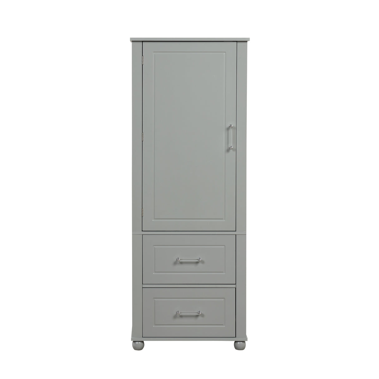 Tall Bathroom Storage Cabinet, Freestanding Storage Cabinet with Two Drawers and Adjustable Shelf, MDF Board , Grey - V.I.P Digital Presence