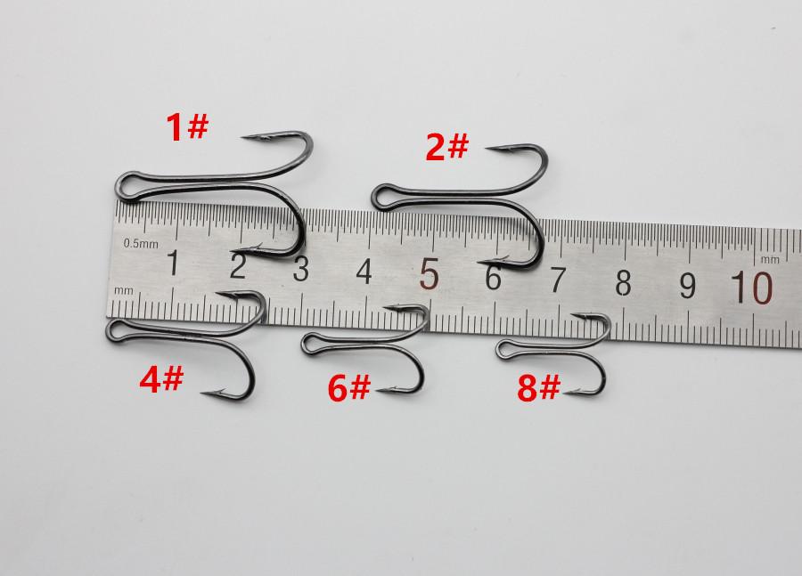Rompin 50pcs/lot 9908 Double Fishing Hooks Small Fly Tying Double Dual Fishing Hook For Jig Size 1 2 4 6 8 - V.I.P Digital Presence