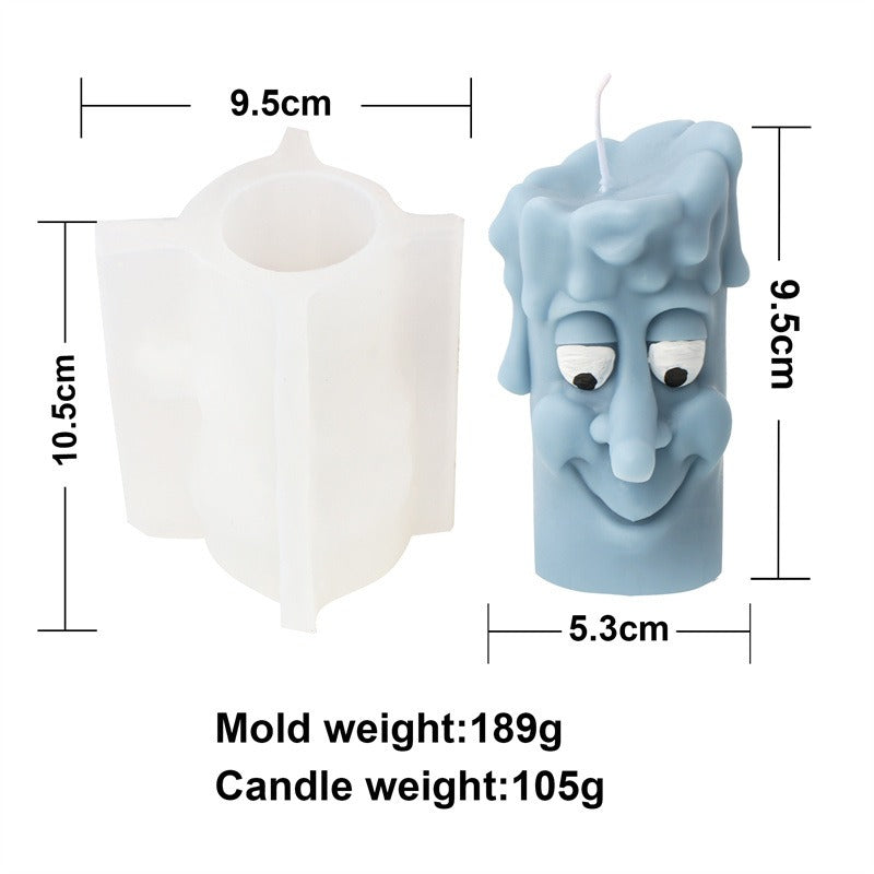 Silicone mold Halloween funny expression candle mold cylindrical happy and angry smiling face aromatherapy plaster model - V.I.P Digital Presence