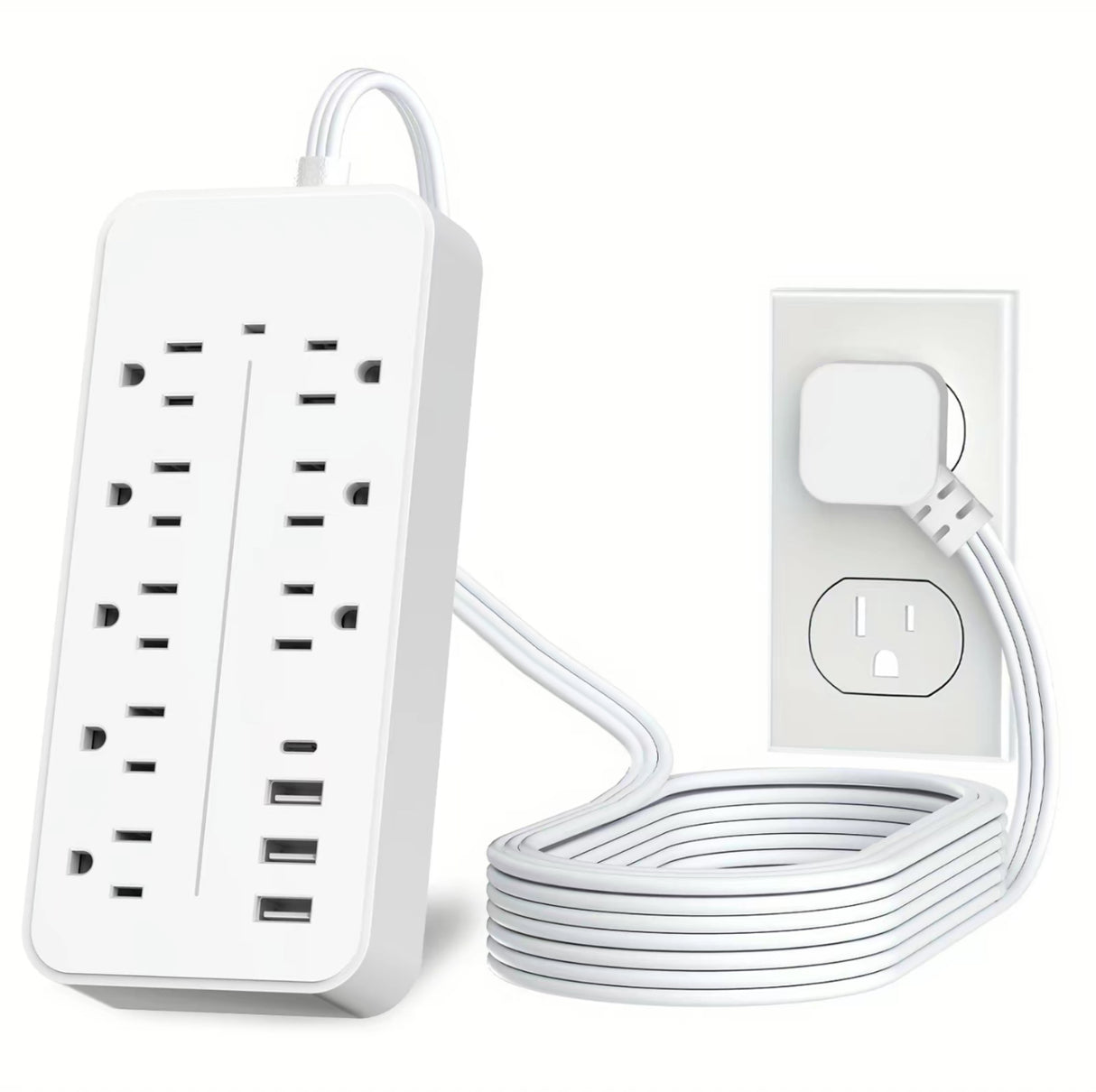 FlatCharge 8-Outlet Power Strip