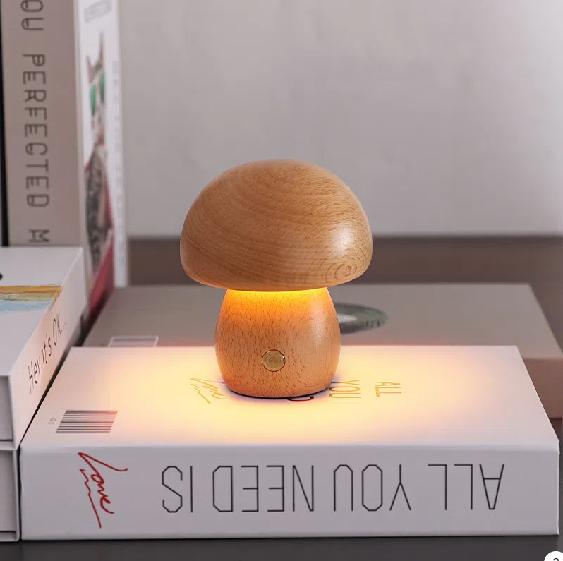 Mushroom lamp, LED charging night light, creative desk lamp, bedroom minimalist touch switch, ambient light, gift - V.I.P Digital Presence