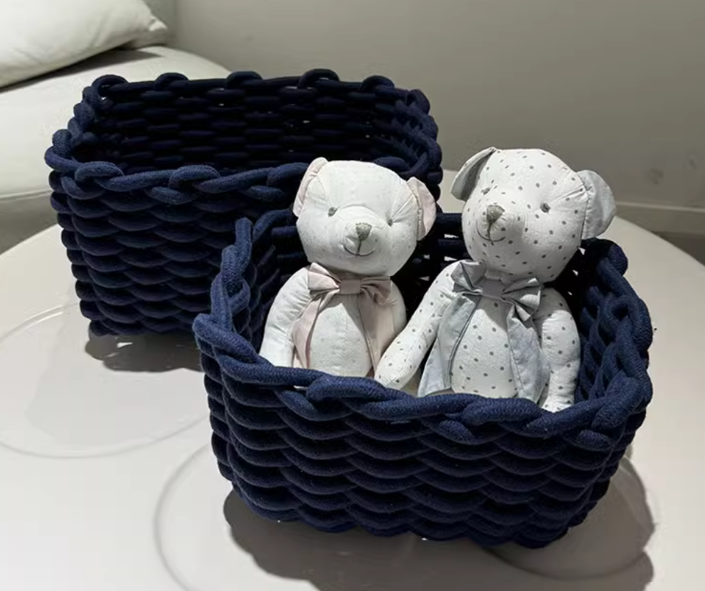 Storage Basket Hand woven Cotton Rope Sorting Basket 3-Piece Set Simple Homestay Design Home Storage Basket - V.I.P Digital Presence