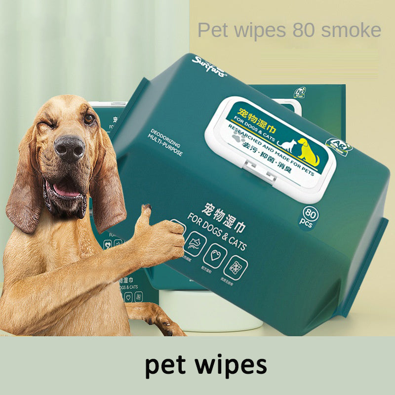 Pet Wet Wipes 80 Sheets Dog Cat Wet Tissues No Rinse Cleaning Eye Tear Stains Body Supplies Wet Tissues - V.I.P Digital Presence