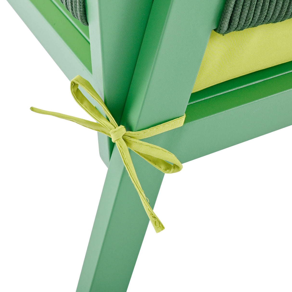 Outdoor Furniture with Tempered Glass Table, Set Deep Seating with Thick Cushion (Fluorescent Yellow & Green)