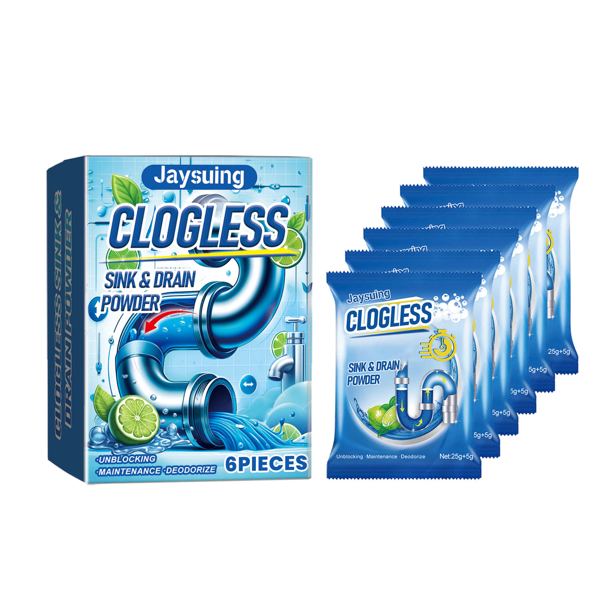 Drain Blockage Removal Powder, Kitchen Bathroom Floor Drain Pipe Cleaning Decontamination Desalting Odor - V.I.P Digital Presence