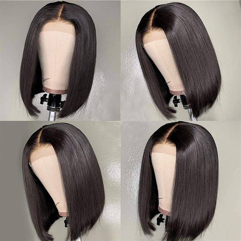 Wig Chemical Fiber High Temperature Silk Front Lace Wig Headgear Human Hair Wigs For Black Women Middle Part BOB - V.I.P Digital Presence