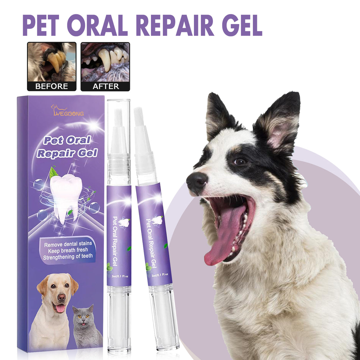 Pet Oral Repair Gel, Deep Cleaning Dog And Cat Tooth Stains Oral Cleaning Care - V.I.P Digital Presence