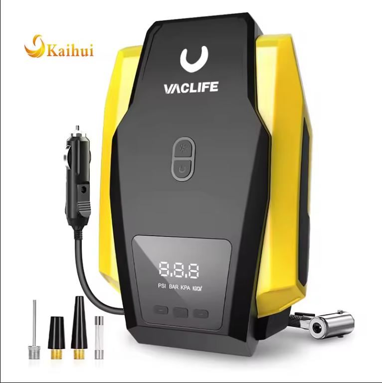 Tire Inflator Portable Air Compressor Pump for Car Tires (up to 50 PSI) 12V DC Tire Pump for Bikes (up to 150 PSI) LED Light - V.I.P Digital Presence