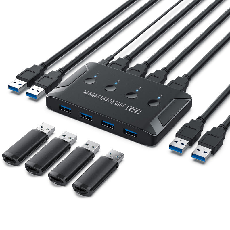 USB 3.0 multi interface four in four out hub printer sharer multi computer shared switch - V.I.P Digital Presence
