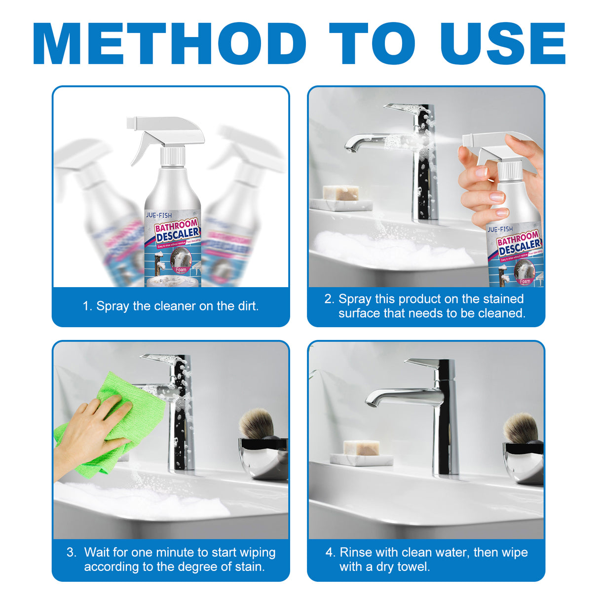 Bathroom Sink Stainless Steel Cleaner Shower Room Glass Scale Decontaminating Cleaner Bathtub - V.I.P Digital Presence
