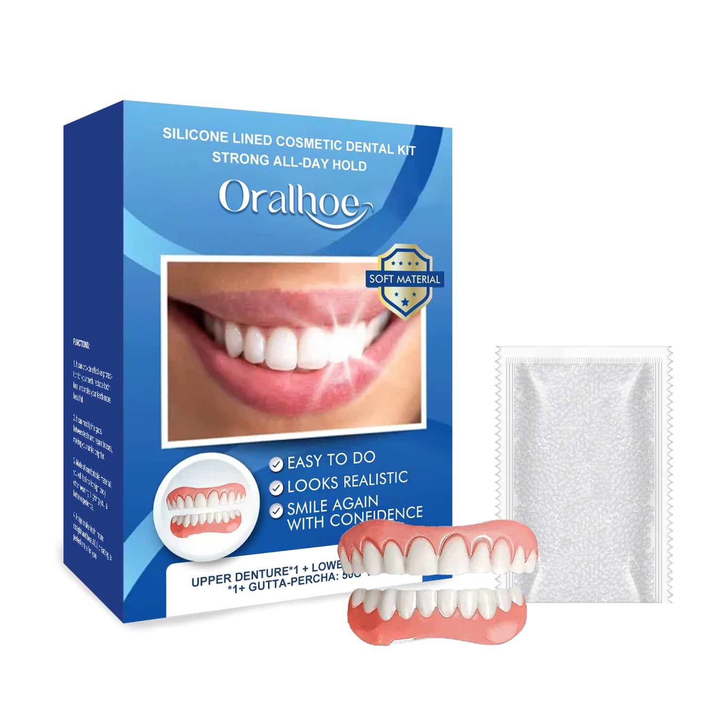 Cosmetic Dentures, Dental Cosmetic Sets To Enhance Smile Appearance Comfortable Material Dentures - V.I.P Digital Presence