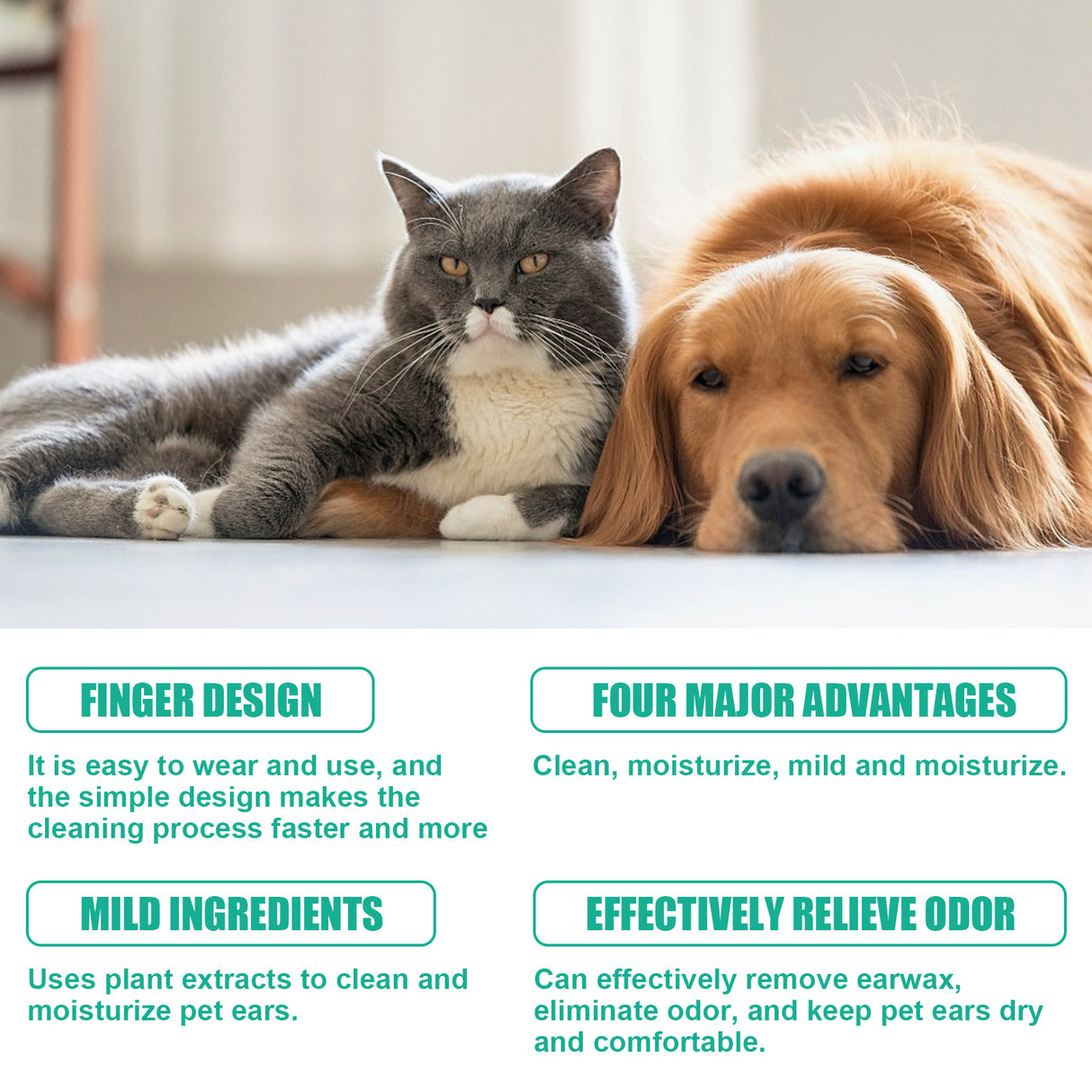 Pet Ear Cleaner Finger Wipes, Gently Clean Pet Ear Mites Ear Dirt Eye Dirt Feet Deodorize To Remove Odor - V.I.P Digital Presence