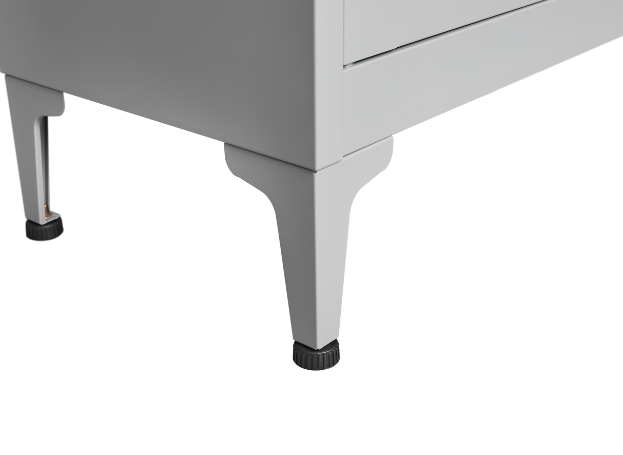 Grey metal kitchen storage cabinet, kitchen pantry storage cabinet with door and shelf, adjustable leveling feet - V.I.P Digital Presence