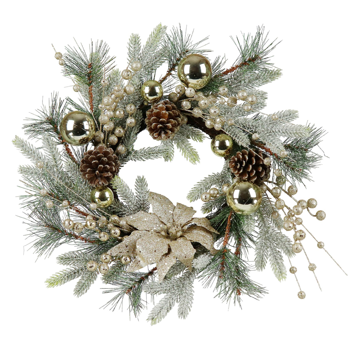 Christmas Wreath 20 Inch Christmas Door Decorations Wreath with Warm Lights - V.I.P Digital Presence