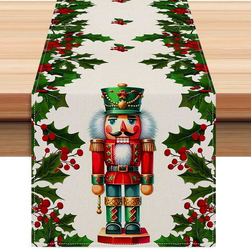 Christmas linen table flag walnut clip printed tablecloth holiday table decoration tablecloth tea flag pad - V.I.P Digital Presence
