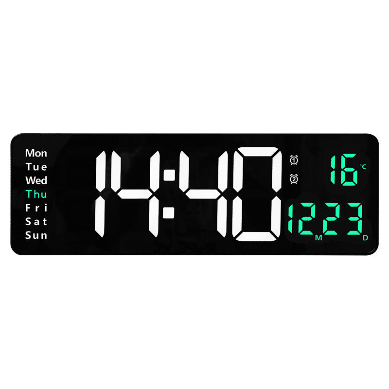 13/16 Inches Large LED Digital Wall Clock ,Wall Mounted Remote Control Temperature Date Week Display Timer Dual Alarm Clock - V.I.P Digital Presence