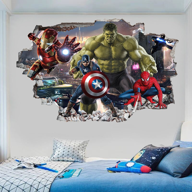 Marvel League of Legends Captain America Iron Man Batman Hulk Boy Bedroom Living Room Decoration Self Adhesive Wall - V.I.P Digital Presence