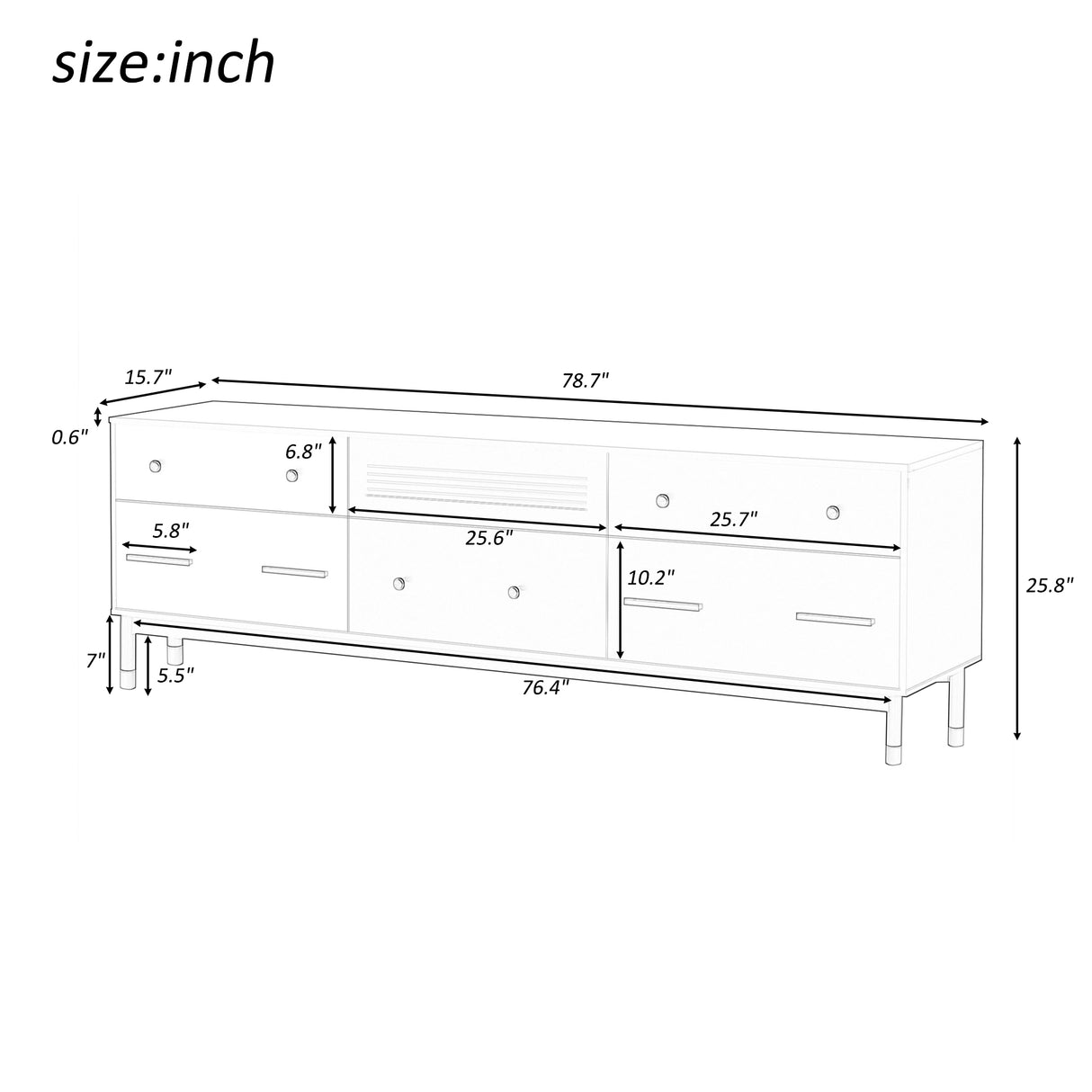 U-Can TV Stand for 75+ Inch TV Entertainment Center TV Media Console Table Modern TV Stand - V.I.P Digital Presence