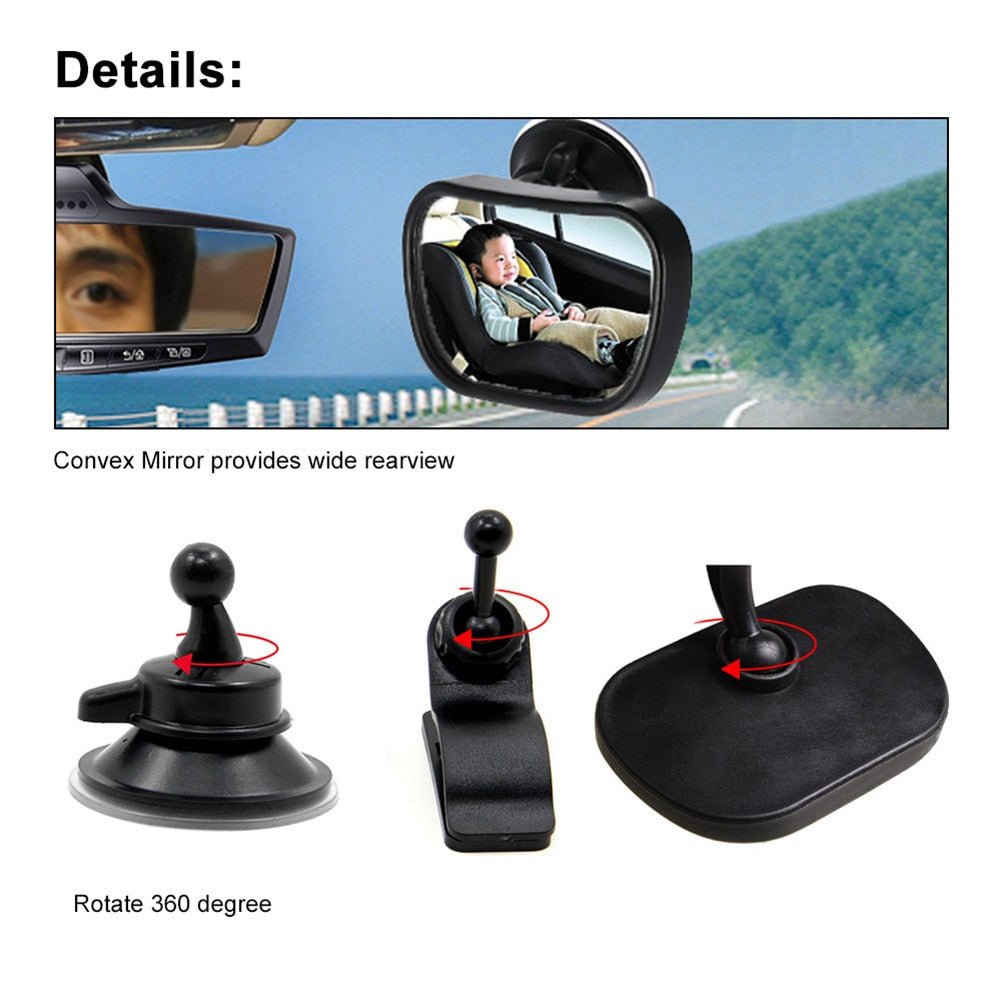 2 in 1 Mini Safety Car Back Seat Baby View Mirror Adjustable Baby Rear Convex Mirror Car Baby Kids Monitor - V.I.P Digital Presence