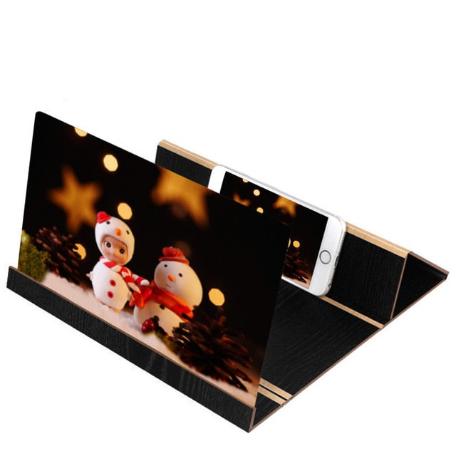 3D Phone Screen Magnifier Stereoscopic Amplifying 12 Inch Desktop Wood Bracket 3D HD Movie Video Amplifier With Foldable Holder - V.I.P Digital Presence