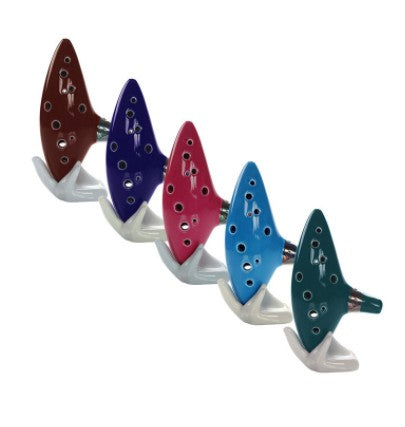 1pcs-12 Hole Alto Key C Ocarina Ceramic Glazed Surface Wind Musical Instrument