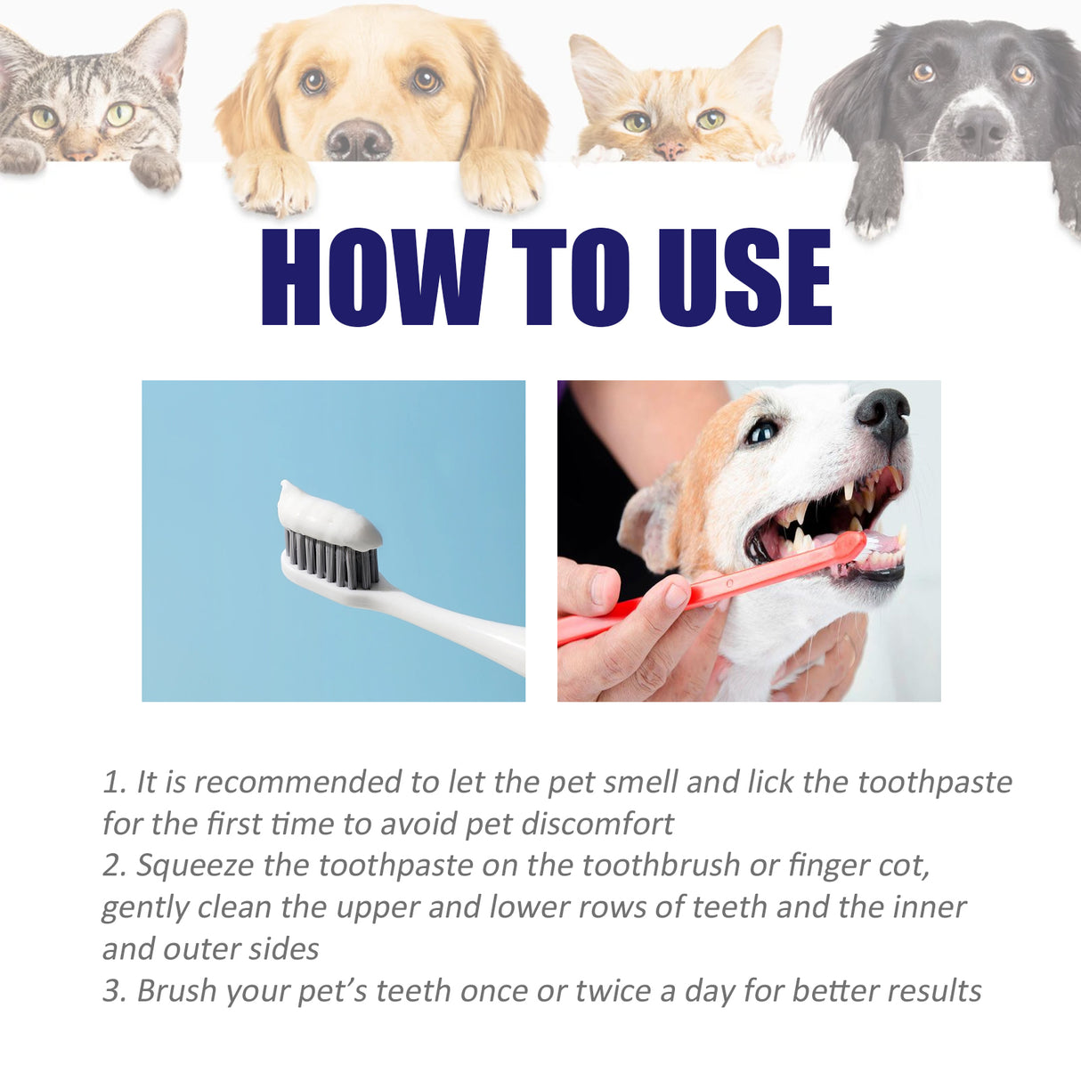 Pet Mouth Cleaning Cream, Cats And Dogs Clean Bad Breath Tartar Stains White Teeth Cream - V.I.P Digital Presence
