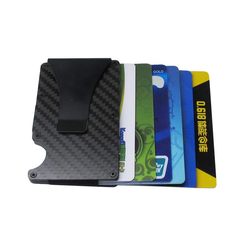 Carbon Fiber Wallet Metal Mini Slim Wallet Men's Credit Card ID Holder With RFID Anti-chief Card Wallet Porte Carte - V.I.P Digital Presence