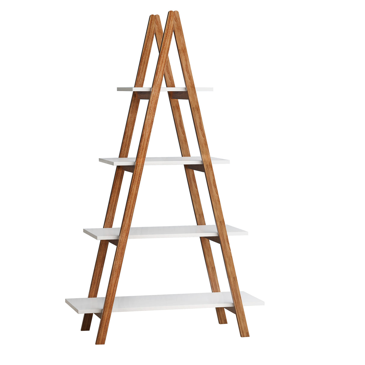 Solid bamboo wood oxford “A”frame ladder display bookshelf - V.I.P Digital Presence