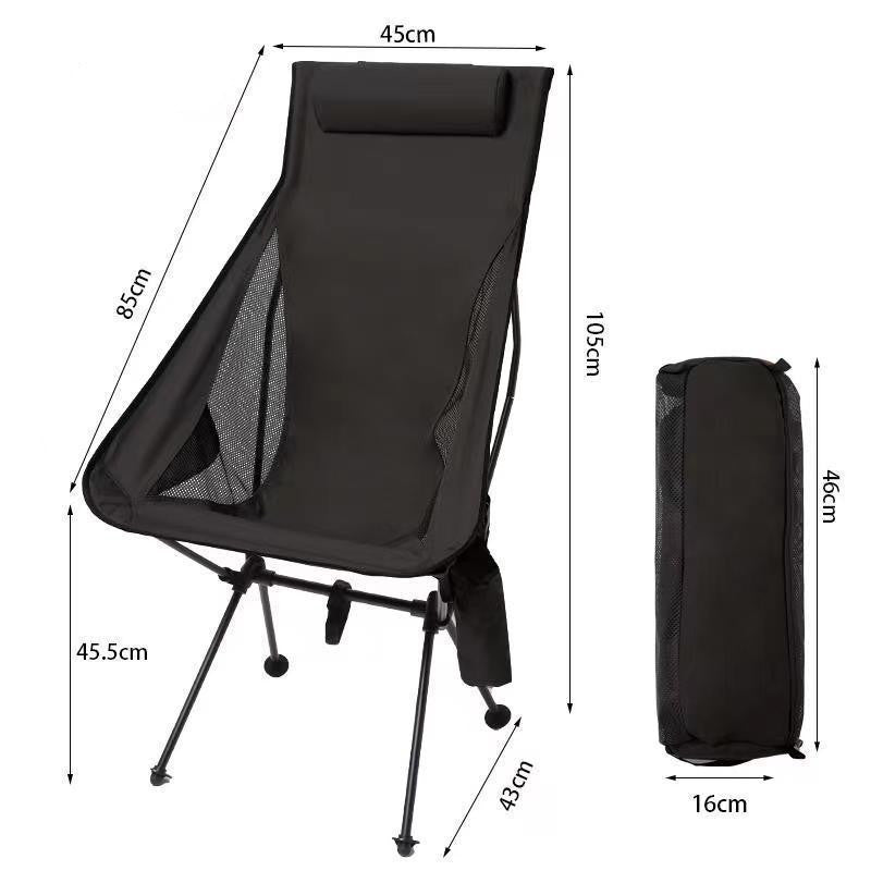 Folding camping chair with headrest. Lightweight, aluminum alloy, for travel and fishing. Outdoor furniture. - V.I.P Digital Presence