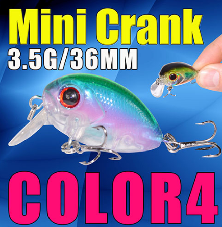 AFISHLURE 36mm 3.5g Crank Bait Hard Plastic Artificial Fishing Lure Fake carp Pesca Wobbler Leurre Peche Isca