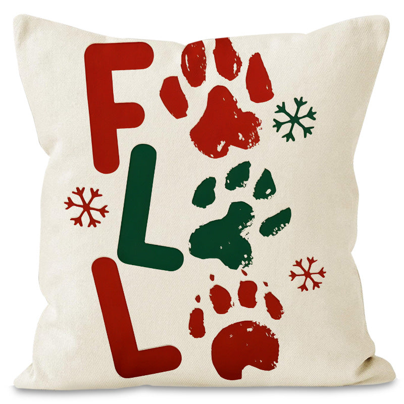 Christmas striped pillow cover linen black cat print pillowcase home holiday decoration cushion cover - V.I.P Digital Presence