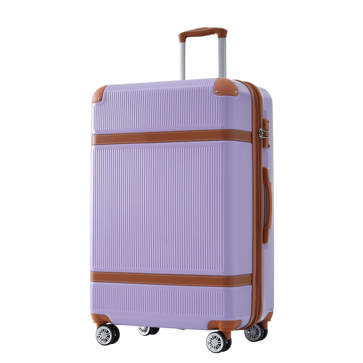 Hardshell Luggage Sets 3 Piece double spinner 8 wheels Suitcase with TSA Lock Lightweight 20''24''28'' Lilac + ABS